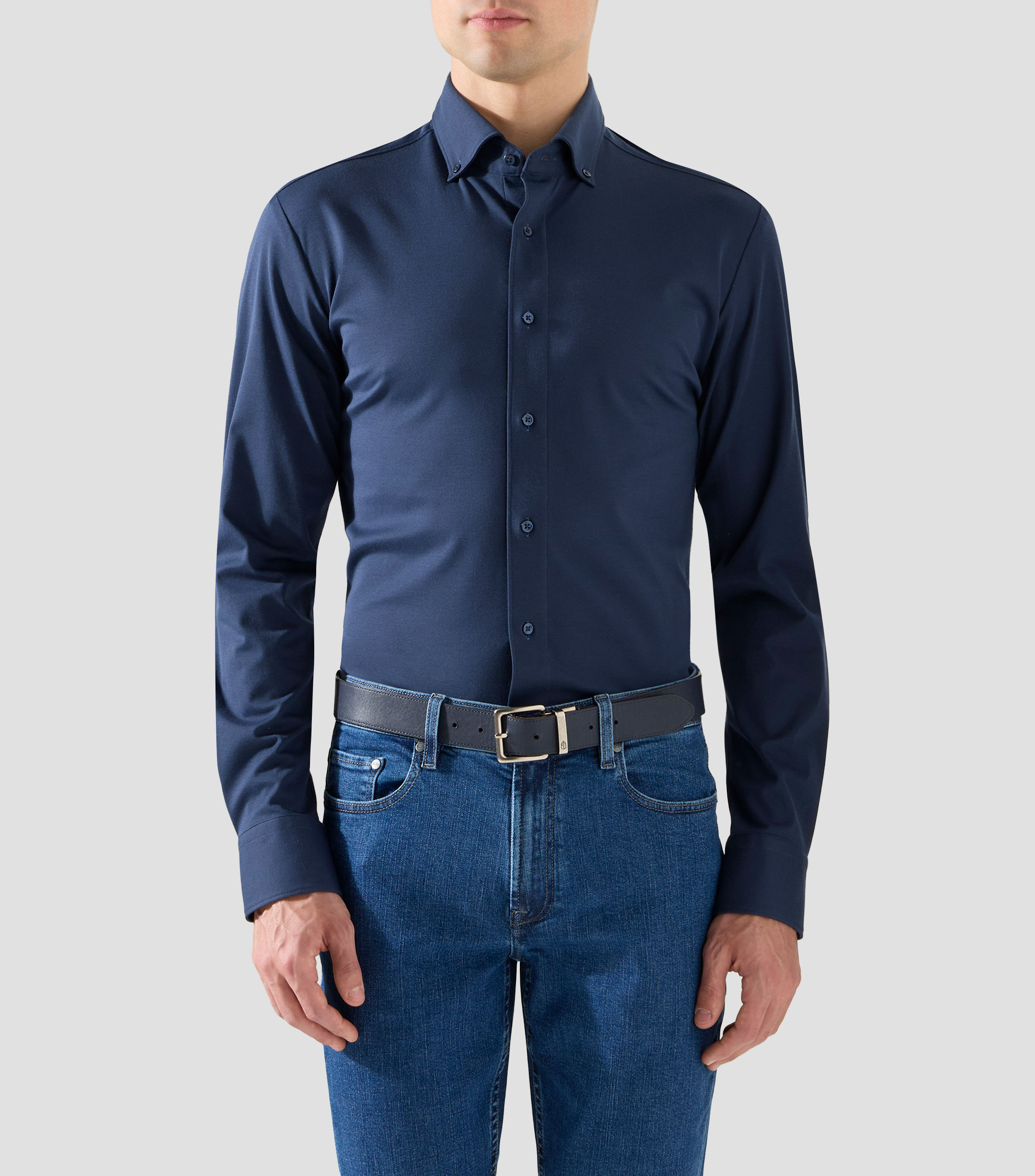 Camisa lisa de manga larga Hombre